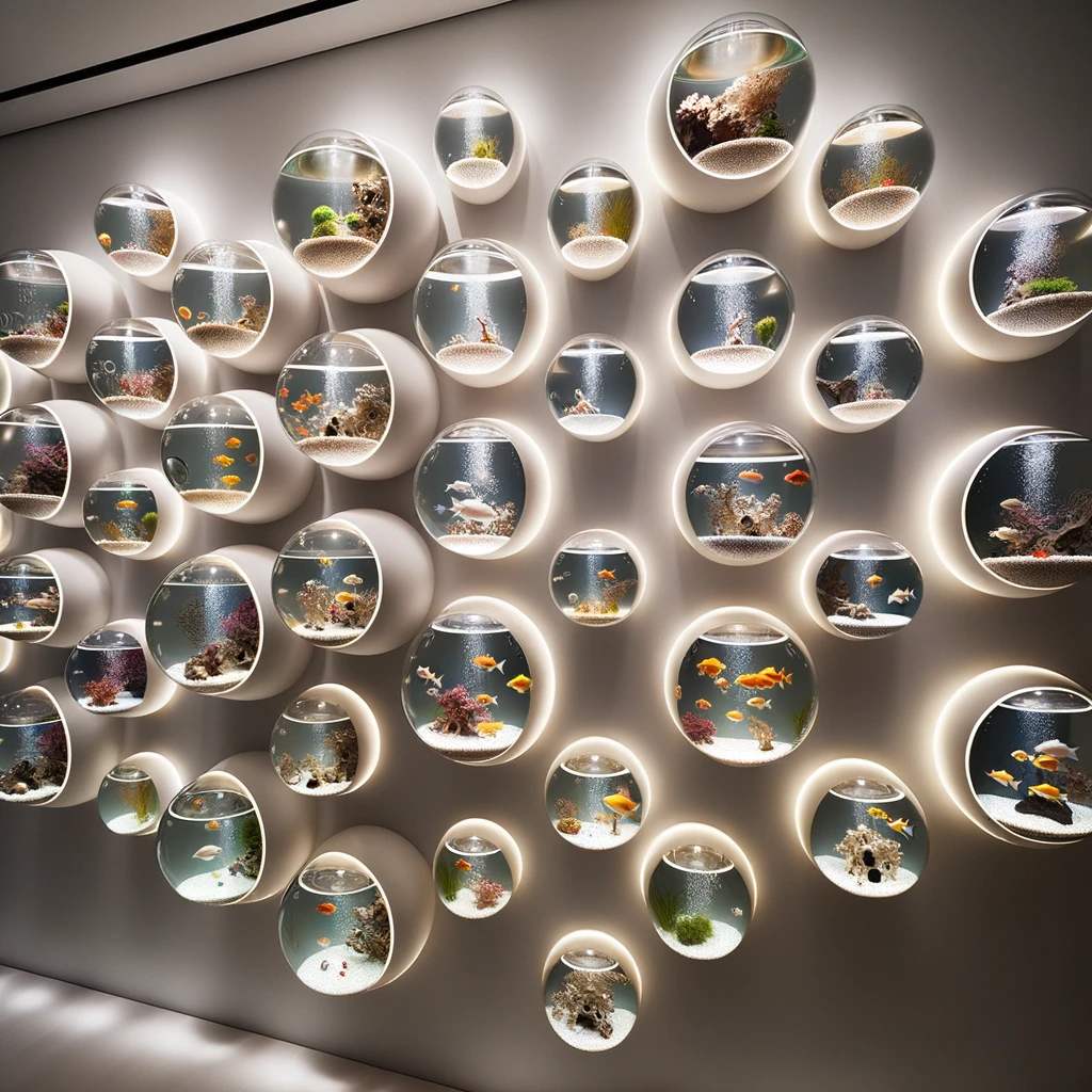 12. Wall-Mounted Bubble Aquariums