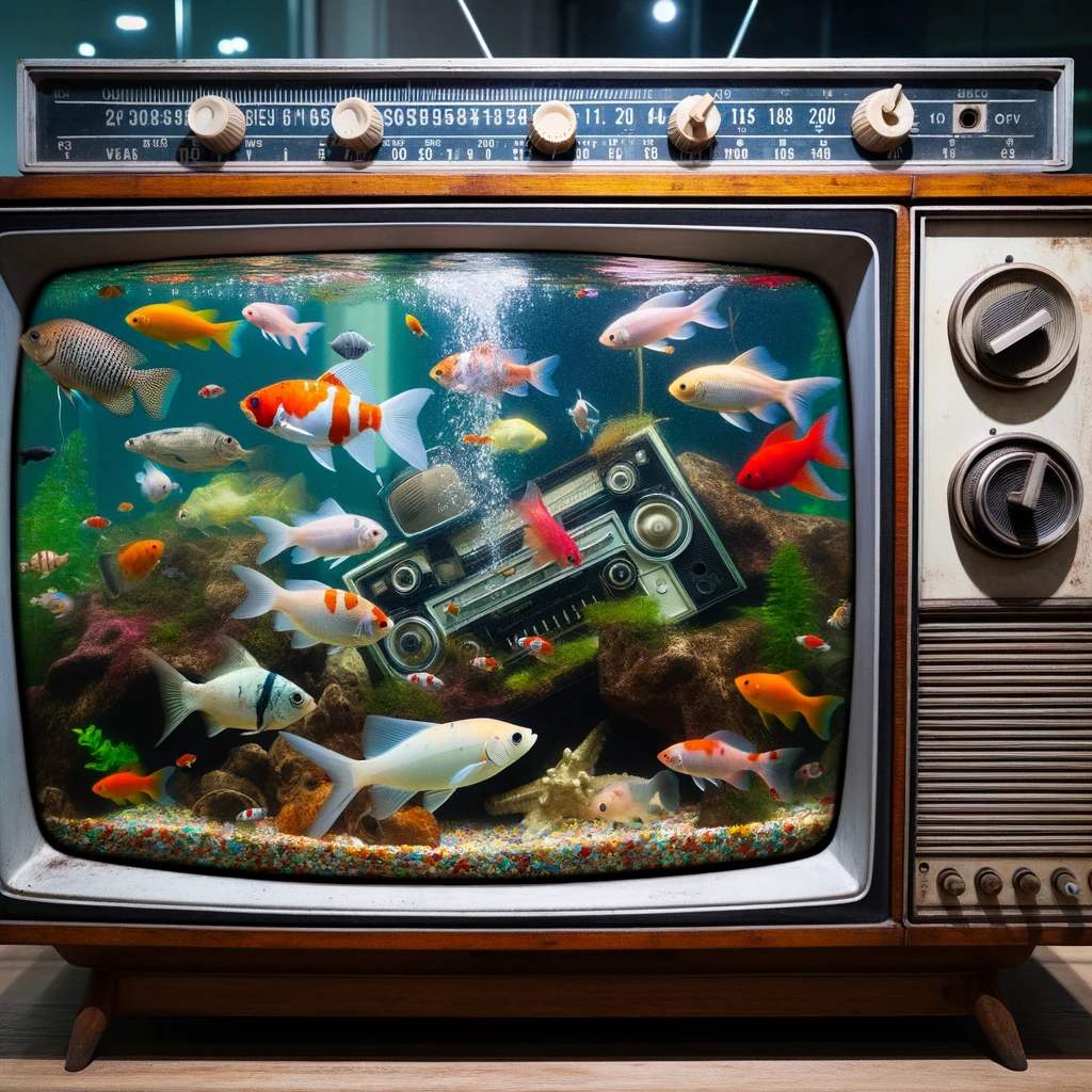 14. Vintage Television Set Aquarium