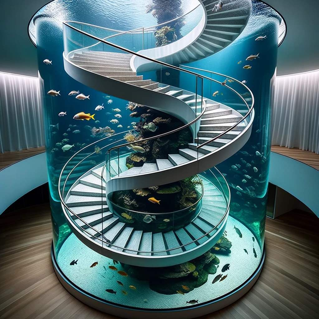 21. Spiral Staircase Aquarium