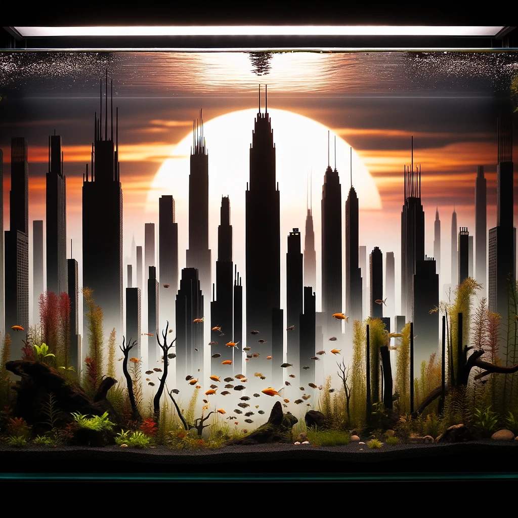 23. Skyscraper Silhouette Aquarium
