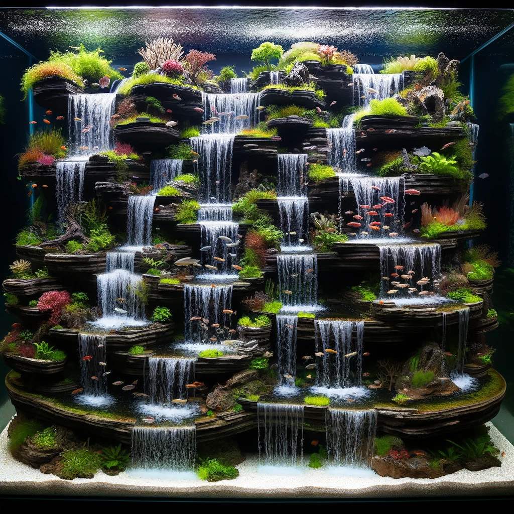 27. Cascading Waterfall Aquarium