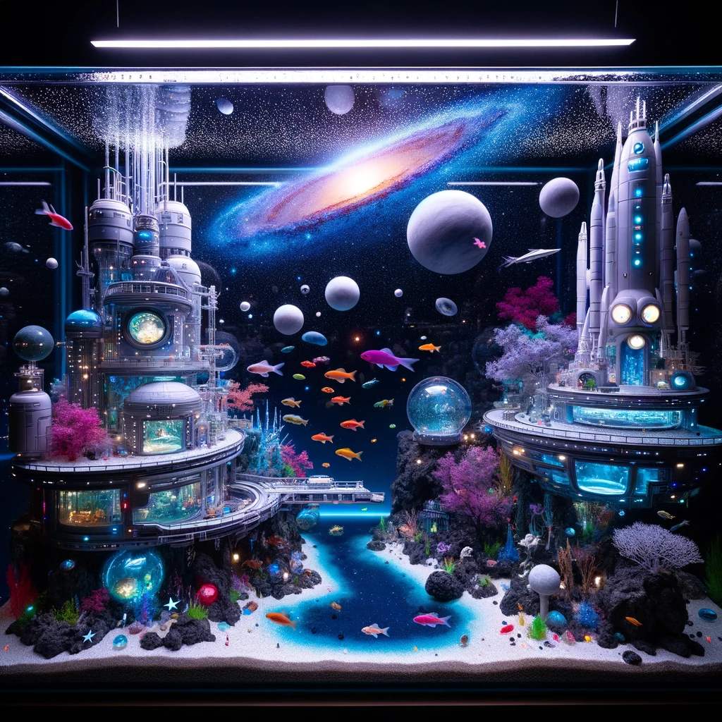 36. Futuristic Space-Themed Aquarium