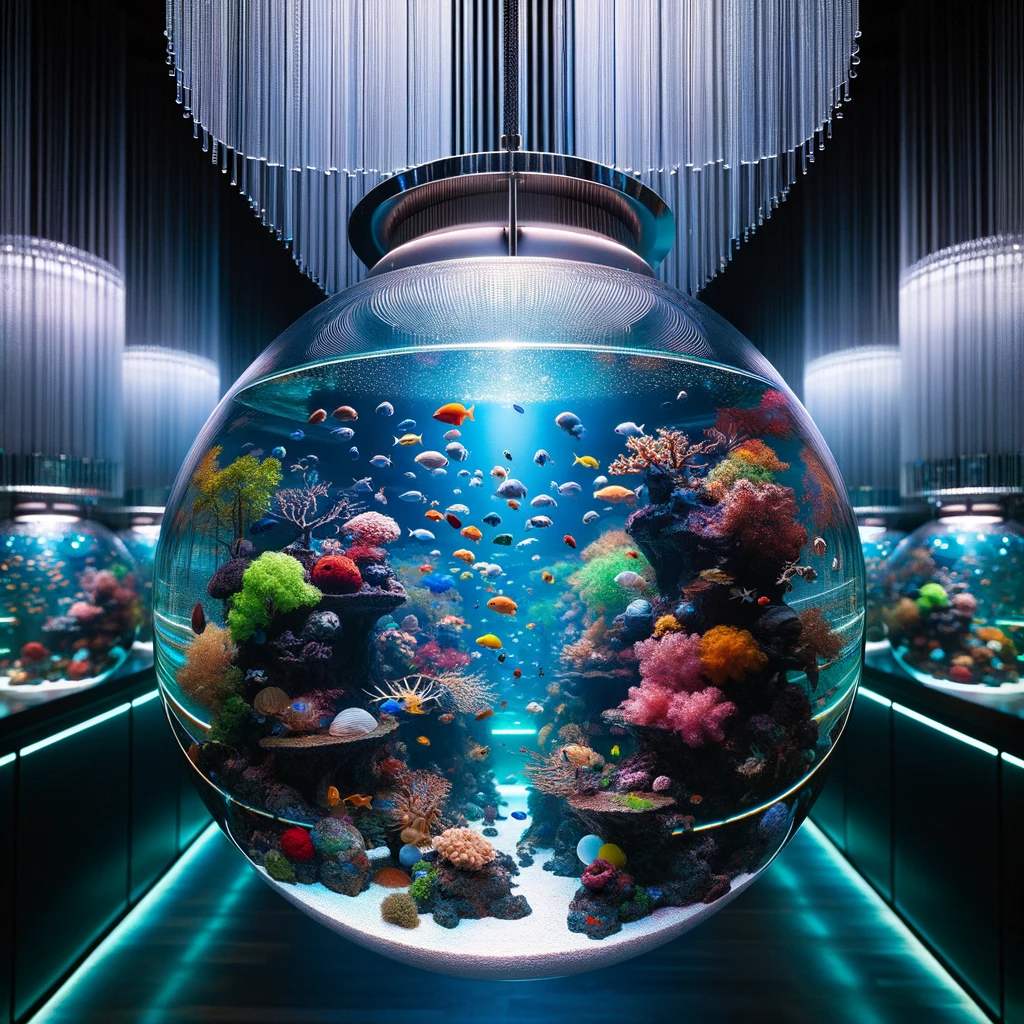 5. The Suspended Orb Aquarium