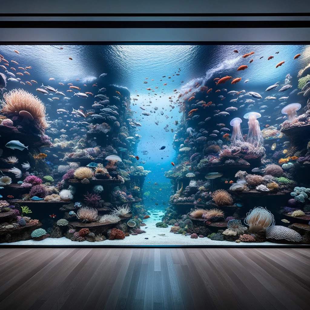 6. Panoramic Window-Style Aquarium